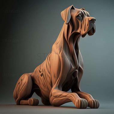 3D model Great Dane dog (STL)